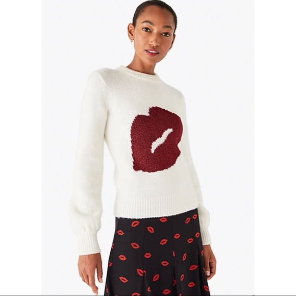 Kate Spade Sparkle Intarsia Red Lips 
